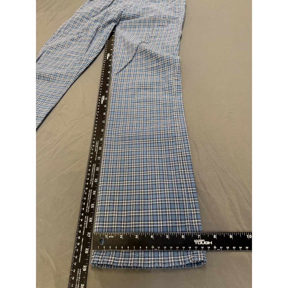 Vintage Gap Blue Jeans Womens 4 Blue Plaid Straight Leg Cotton Trousers 90's - Picture 8 of 11